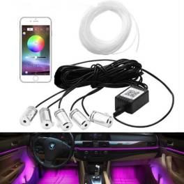 Banda led auto, rgb, control aplicatie, compatibil cu ios/andorid, 12v, 6m, multicolor