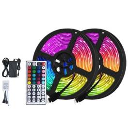 Banda led rgb 150 de led-uri, cu telecomanda, 5m