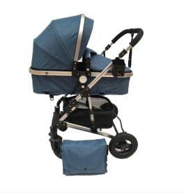 Carucior 2 in 1, maner reversibil, albastru