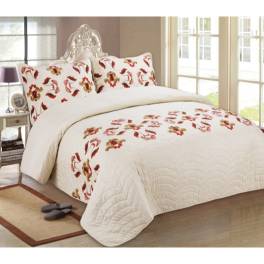 Cuvertura de pat bumbac finet, 2 persoane, 3 piese, model 17033-5