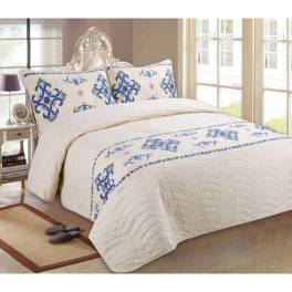 Cuvertura de pat bumbac finet, 2 persoane, 3 piese, model 17033-6