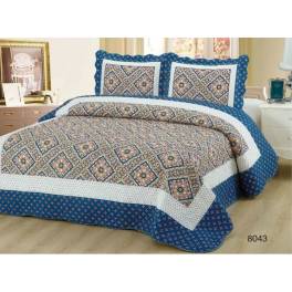 Cuvertura de pat bumbac satinat, 2 persoane, 3 piese, model 8043