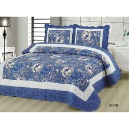 Cuvertura de pat bumbac satinat, 2 persoane, 3 piese, model 8049