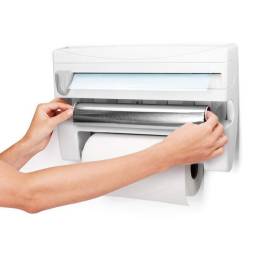 Dispenser de bucatarie 4 in 1 pentru folie alimentara, rola de hartie, folie de aluminiu