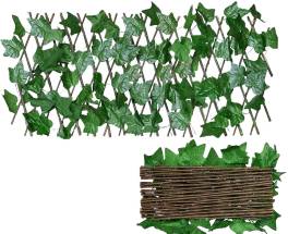 Gard lemn cu frunze artificiale 2,5 x1 m , vesnic verde, model iedera