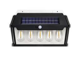 Lampa solara perete 65w, 5 led, ip65, dimabila, neagra