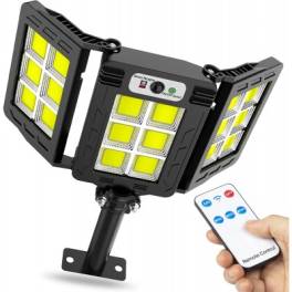 Lampa tripla cu incarcare solara ,senzor de lumina si telecomanda