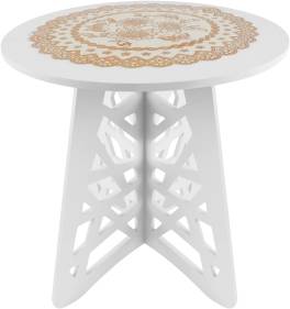 Masuta de cafea tip etajera alba 48 x 31.5 x 35 cm