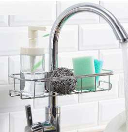 Organizator pentru chiuveta cu prindere pe robinet, otel inoxidabil