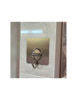 Pachet de 4 bucăți - carlig autoadeziv de perete , plastic auriu, patrat