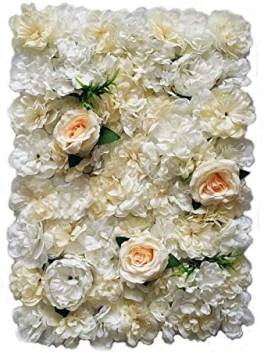 Panou de decor cu flori albe si frunze, 40x60cm