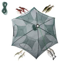 Plasa de pescuit pliabila tip umbrela cu 6 intrari