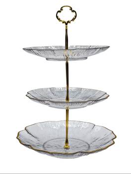 Platou pentru prajituri cu 3 niveluri,incolor