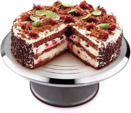 Platou rotativ profesional pentru ornarea torturilor, 32 cm, inox