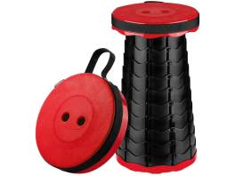 Scaun rotund portabil, retractabil, extensibil cu pliere telescopica pentru camping