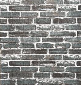 Set 10 buc tapet autoadeziv din spuma moale ,70x77 cm ,model caramida verde+negru