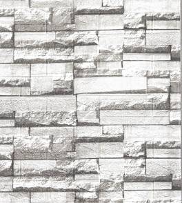 Set 10 buc tapet autoadeziv din spuma moale ,70x77 cm ,model piatra gri+alb