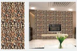 Set 10 placi autoadezive tapet  pietricele maro