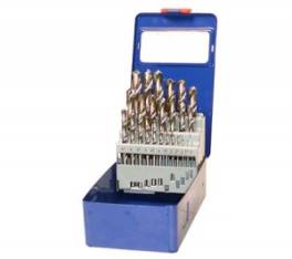 Set 19 burghie metal, 1-10mm, placat titan, cutie metalica