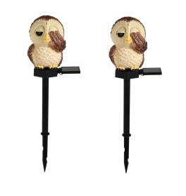 Set 2 decoratiuni solare in forma de bufnita