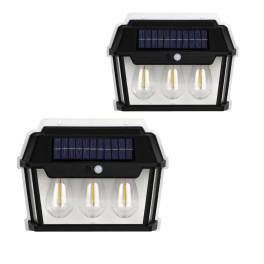 Set 2 lampi solare perete led 3 becuri cu senzori