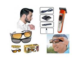 Set 2 perechi ochelari hd vision + aparat de tuns