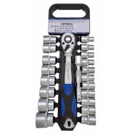 Set 20 piese, cheie cu clichet 1/2", capete chei tubulare 8-32m,rib