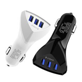 Set 2x adaptor bricheta auto cu 3 porturi usb 4.2 