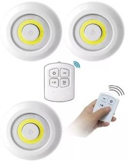 Set 3 lampi led, fara fir, 3w, telecomanda, fixare orice suprafata