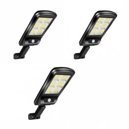 Set 3 lampi solare, nevermore, 48 cob led, cu senzor de miscare si telecomanda, 3 moduri de functionare