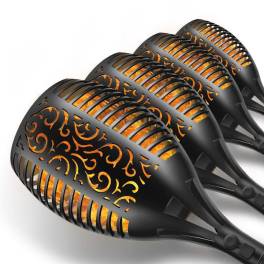 Set 4x lampa solara tip torta cu efect flacara