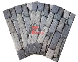 Set 5 bucati tapet autoadeziv 3 d 30x60 cm model piatra gri-inchis/gri-deschis