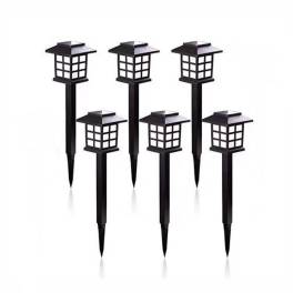 Set 6 lampi onamentale pentru gradina cu incarcare solara , patrate