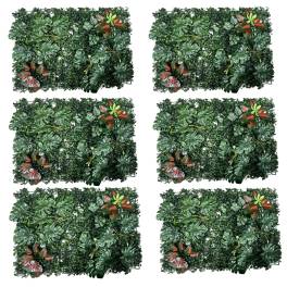 Set 6 panouri decorative cu iarba si frunze artificiale 40x60 cm
