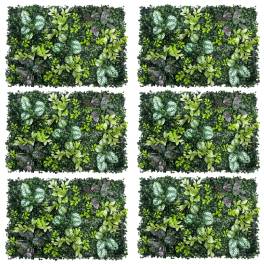 Set 6 panouri decorative iarba si frunze artificiale 40x60 cm 