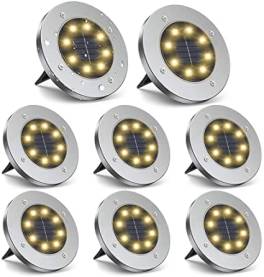 Set 8 x lampa solara cu 4 led si senzor de lumina cu fixare in sol