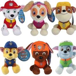 Set jucarii de plus paw patrol, 6 buc, 20 cm
