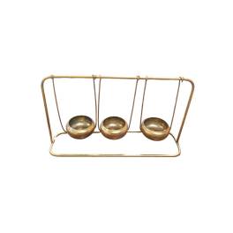 Suport pentru 3 lumanari model bronz