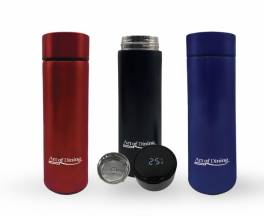 Termos inox 450 ml, cu indicator led pentru temperatura, heinner