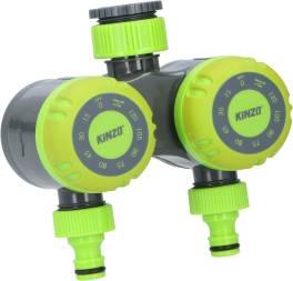 Timer flux apa pentru sistem de irigare dual, kinzo, plastic, programare 0-120 min, verde