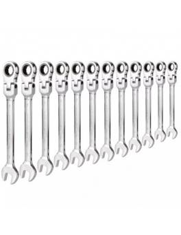 Trusa 12 chei combinate cu clichet si articulatie, 8-19mm