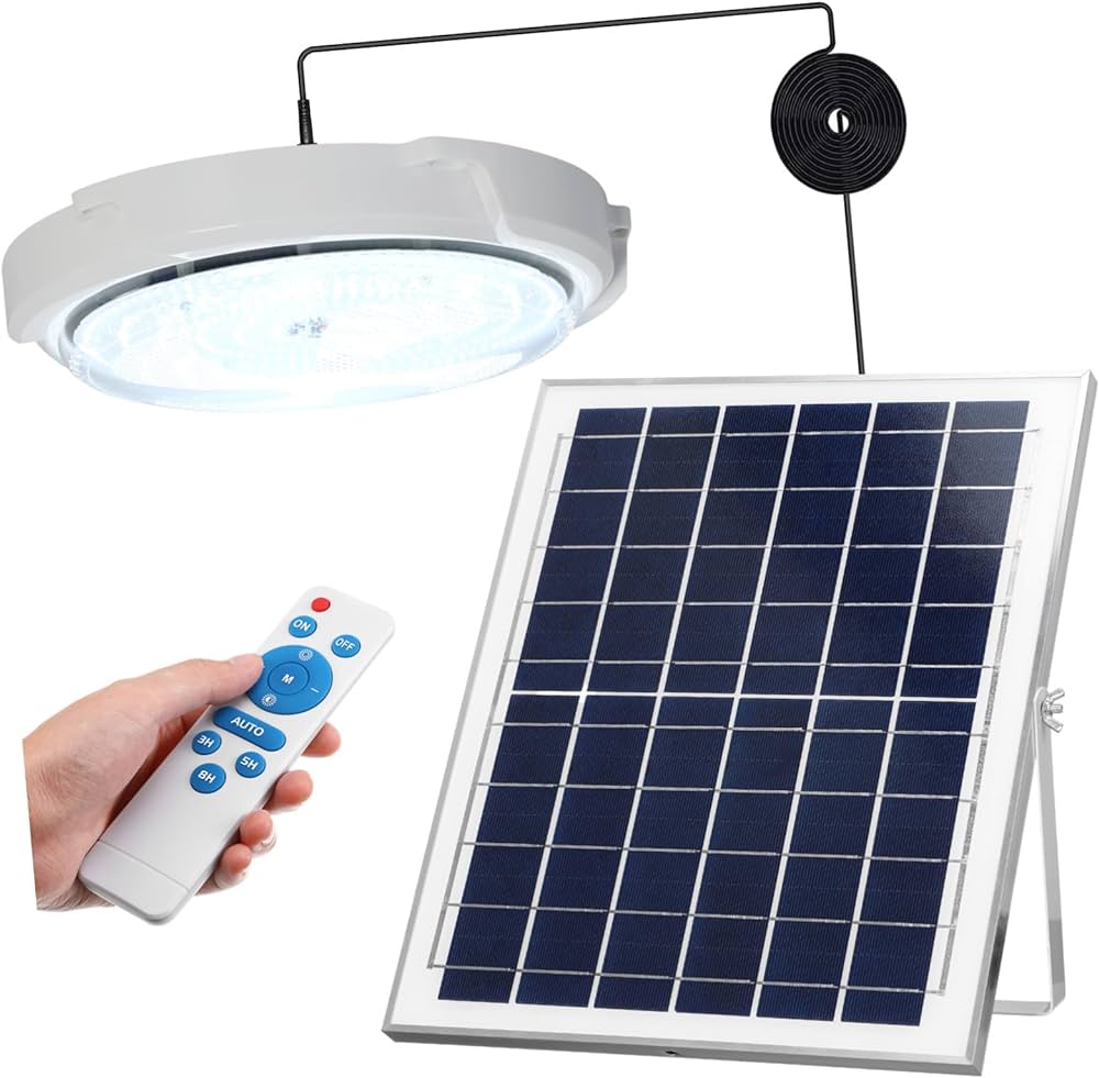 Aplica cu incarcare solara 100 w, diametru 240 mm si telecomanda , alb rece