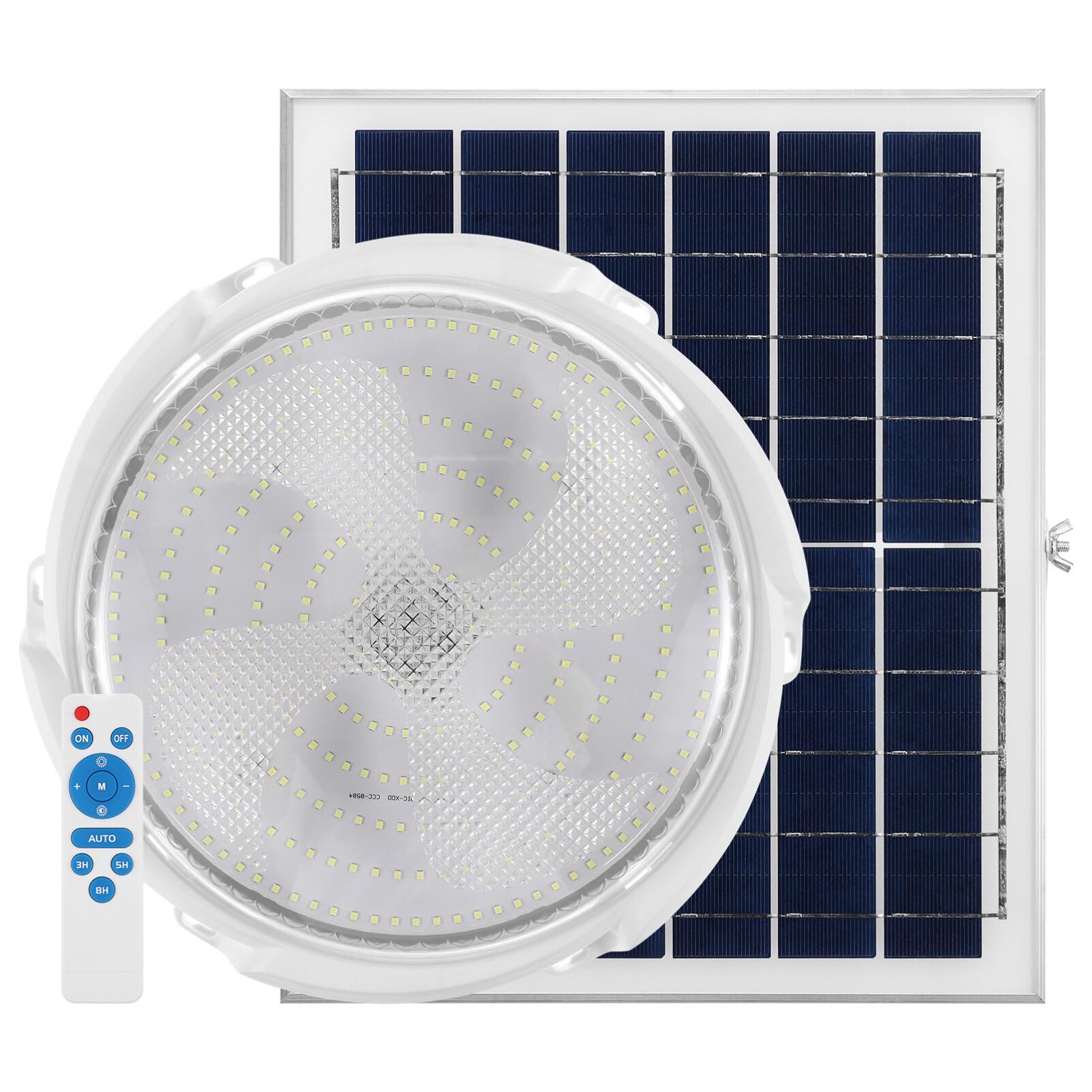 Aplica cu incarcare solara 150 w, diametru 280 mm si telecomanda , alb rece