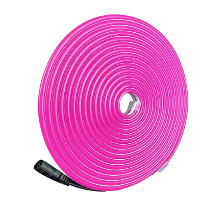 Banda led neon roz 12v, 5m cu sursa de alimentare inclusa