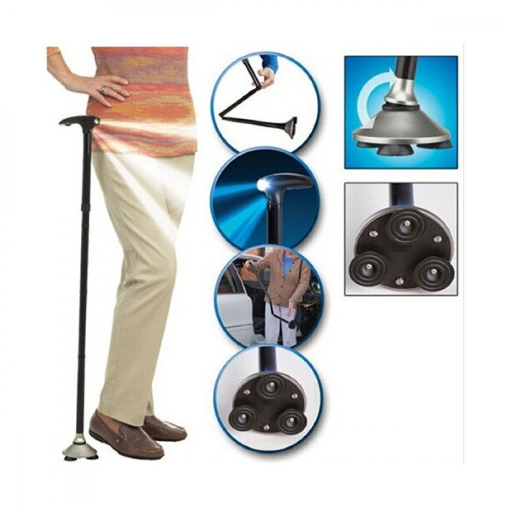 Baston cu 4 puncte de sprijin si led