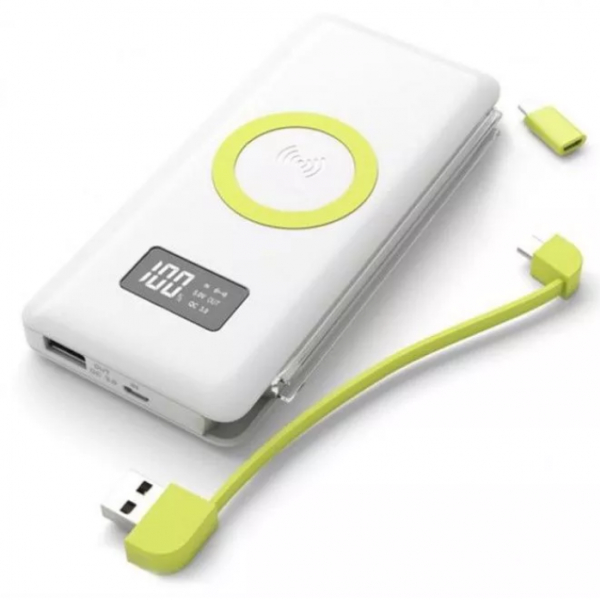 Baterie externa cu cabluri si mufe incorporate 15000 andowl qcd815