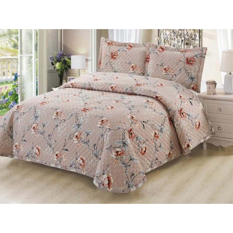 Cuvertura de pat bumbac finet, 2 persoane, 3 piese, model 8828-11