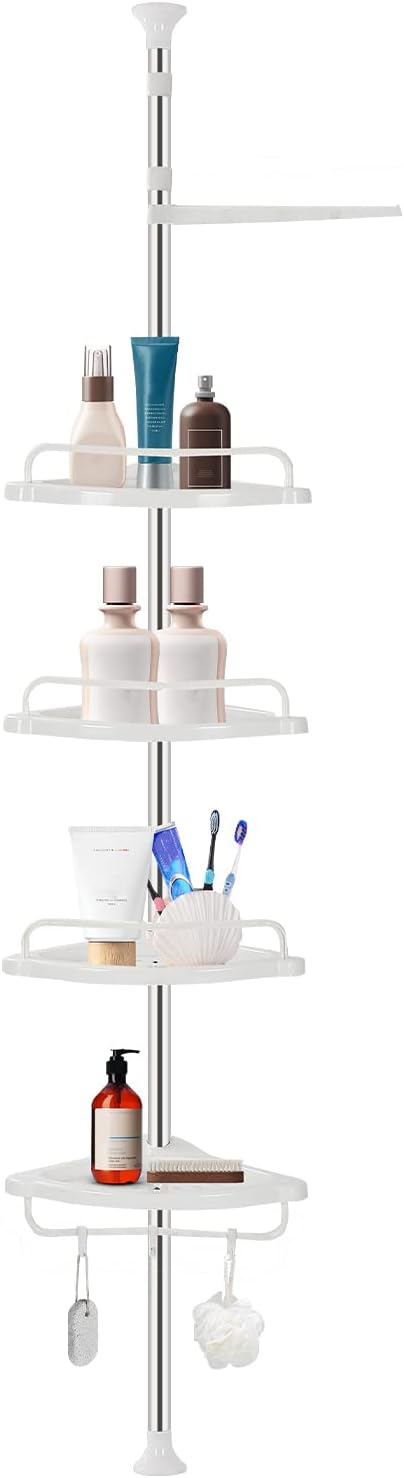 Etajera pentru colt pentru baie cu 4 rafturi , inaltime reglabila 320 cm 