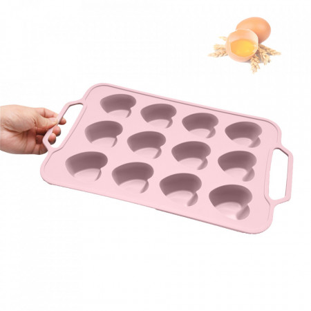 Forma copt 12 prajituri inima, silicon, ideala pentru briose