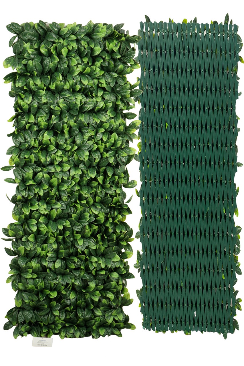 Gard artificial extensibil  cu frunze verzi 1,2m